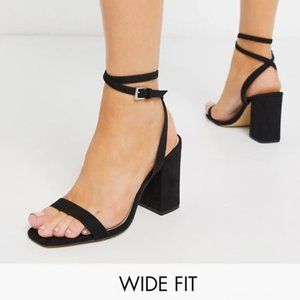 London Rebel Wide-Fit Block Heel Sandals